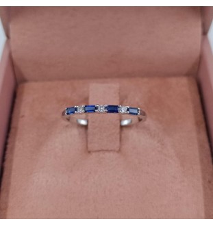 Anell or blanc 18kts safir blau i brillants Z58617ZA