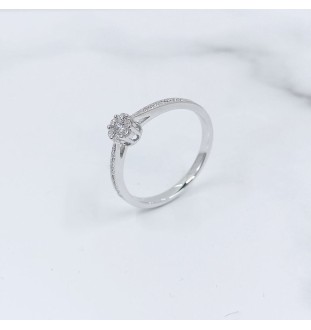 Anillo oro  blanco garras con diamante SP25800