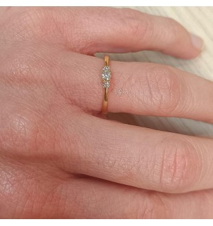 Anillo oro 18kts  tresillo 3 diamantes SP25200