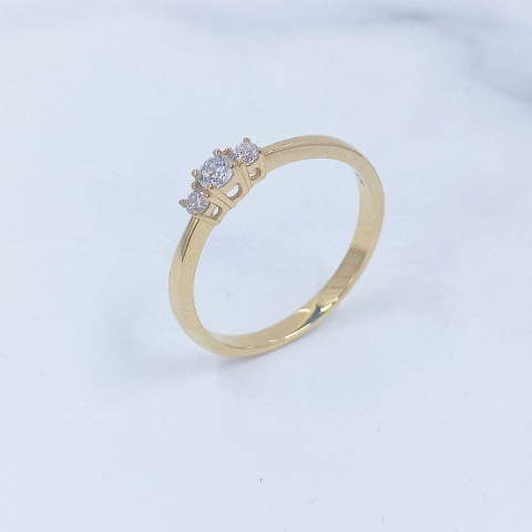 Anillo oro  blanco  tresillo 3 diamantes SP25200