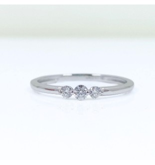 Anillo oro blanco 18kts  tresillo 3 diamantes 772914BB