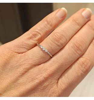 Anillo oro blanco 18kts  tresillo 3 diamantes 772914BB