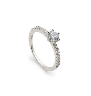 Anillo compromiso en  plata 1ª ley 20043AN