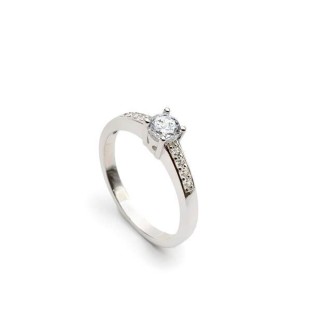 Anillo compromiso en  plata 1ª ley 20054AN