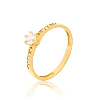 Anell  compromís en or 18kts circonitas 9348/Z