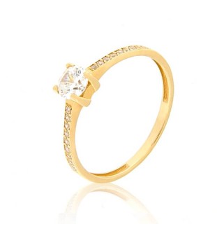 Anell  compromís en or 18kts circonitas 9371/Z
