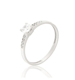 Anell compromís en or blanc 18kts circonitas 9376/BZ