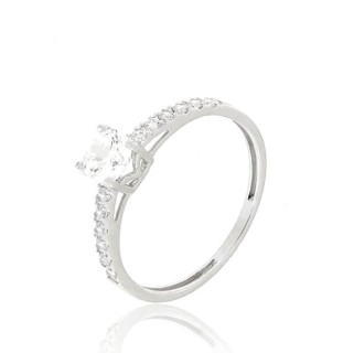 Anell compromís en or blanc 18kts circonitas 9370/BZ