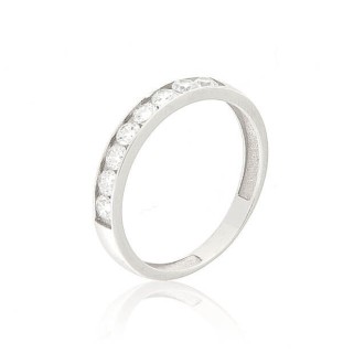 Media alianza oro blanco 18kts con circonitas 1101BZ