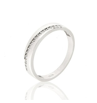 Anell or BLANC18kts amb circonites B05614