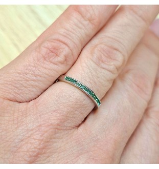 Anell or blanc 18kts amb circontes verdes 7337SBE