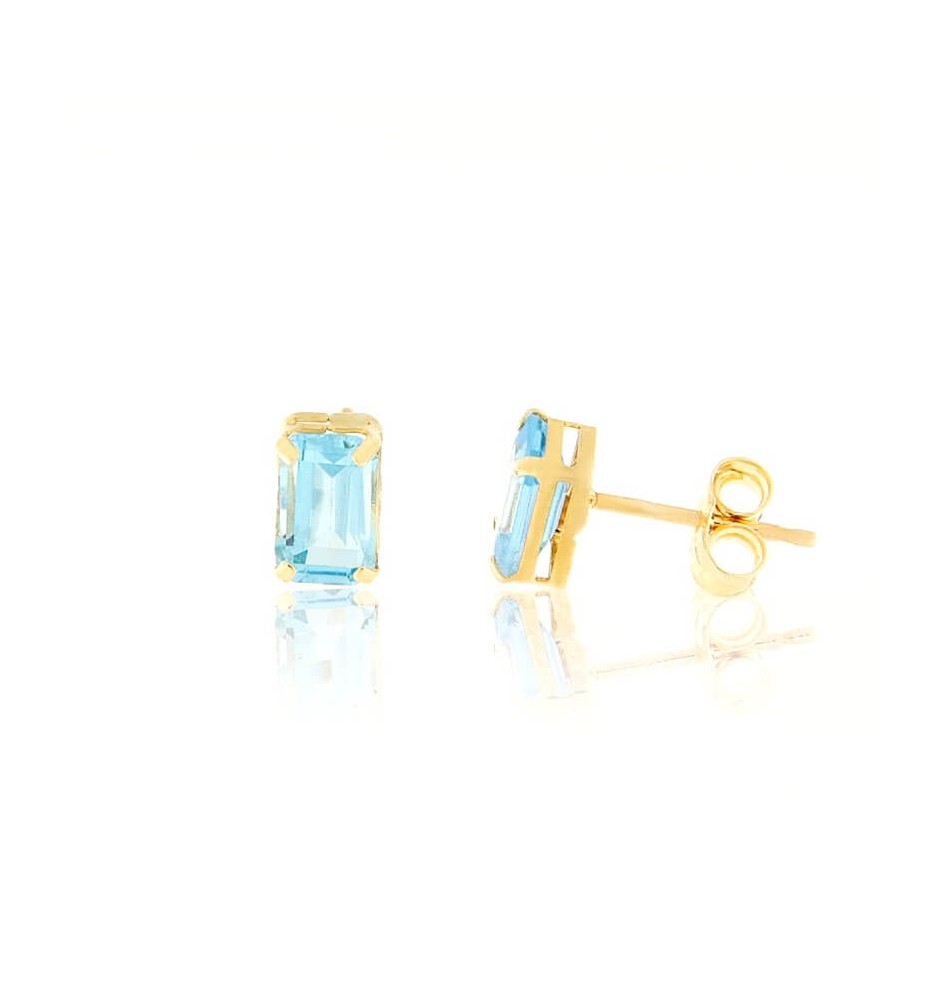 Pendientes oro 18kts Topacio Azul 8273TPA