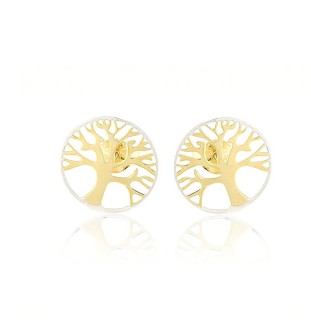 Pendientes en oro 18kts Árbol de la vida 2702B