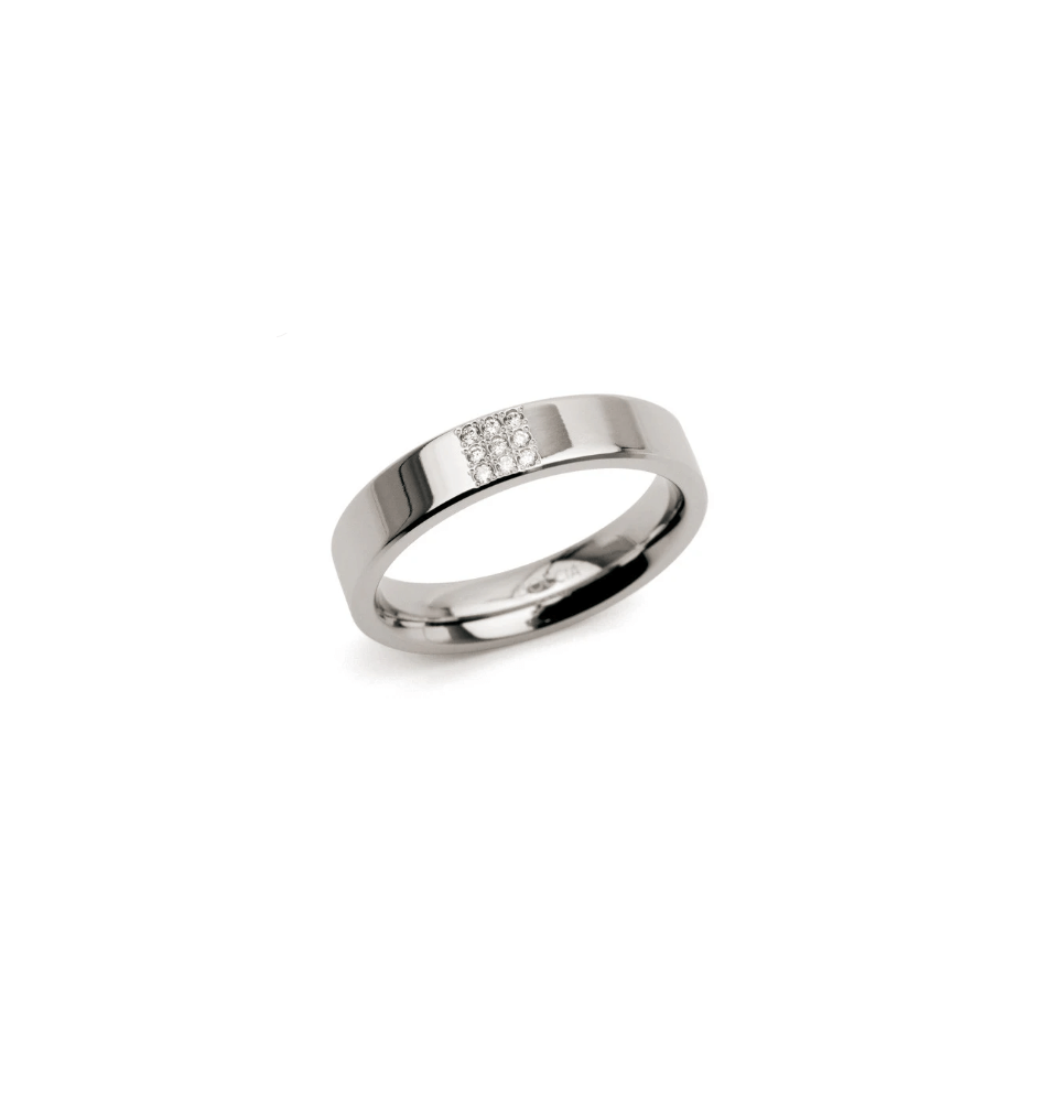 Alianza de boda en Titanio con diamante 0121-02