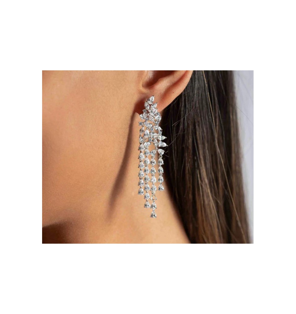 Pendientes plata de ley y circonitas 19614PE