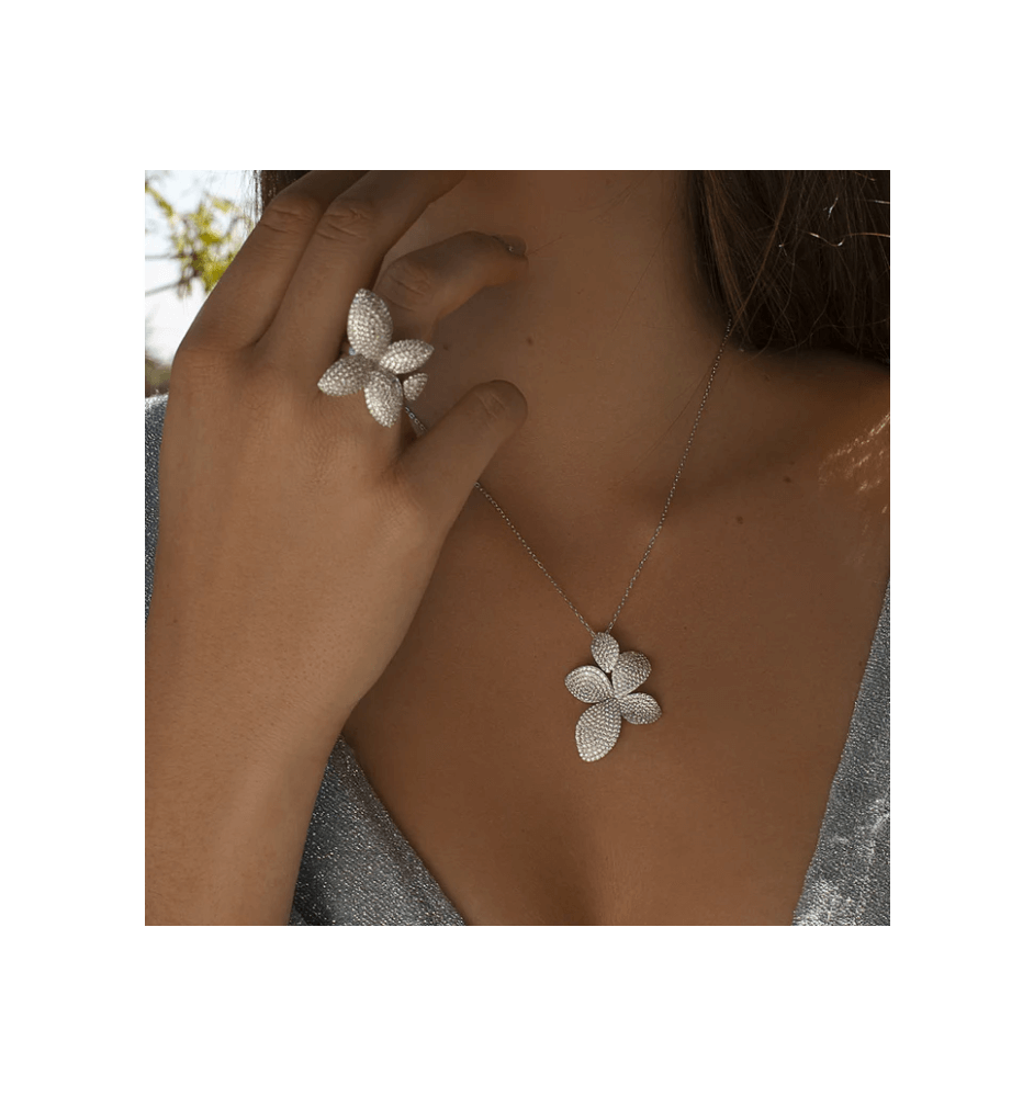 Collar plata ley y circonitas para novia 19943CL