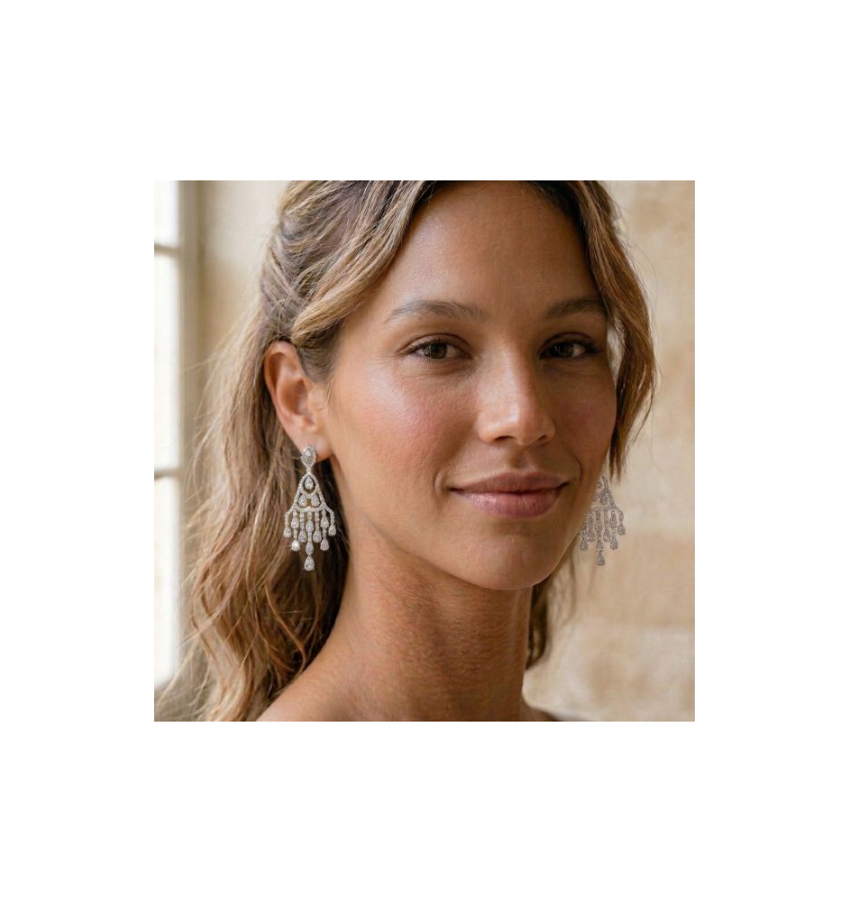 Pendientes plata de ley y circonitas 20075PE