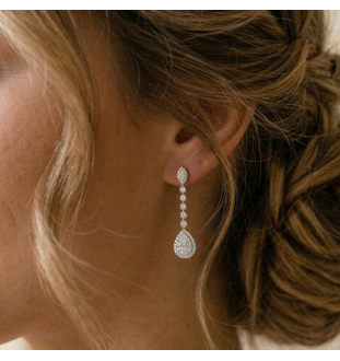 Pendientes para novia plata...