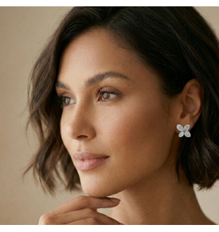 Pendientes para novia plata...