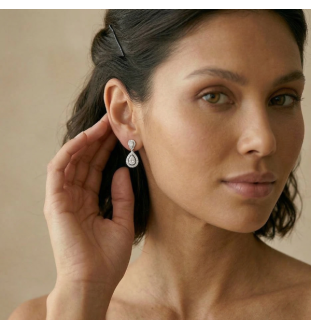 Pendientes  plata ley y circonitas 136A0676