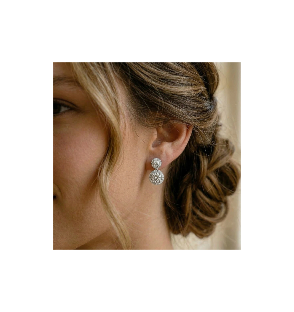 Pendientes  plata ley y circonitas 16564PE