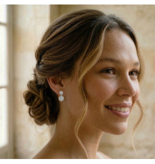 Pendientes  plata ley y circonitas 16564PE