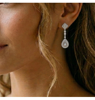 Pendientes plata de ley y circonitas Vintage 10349PE