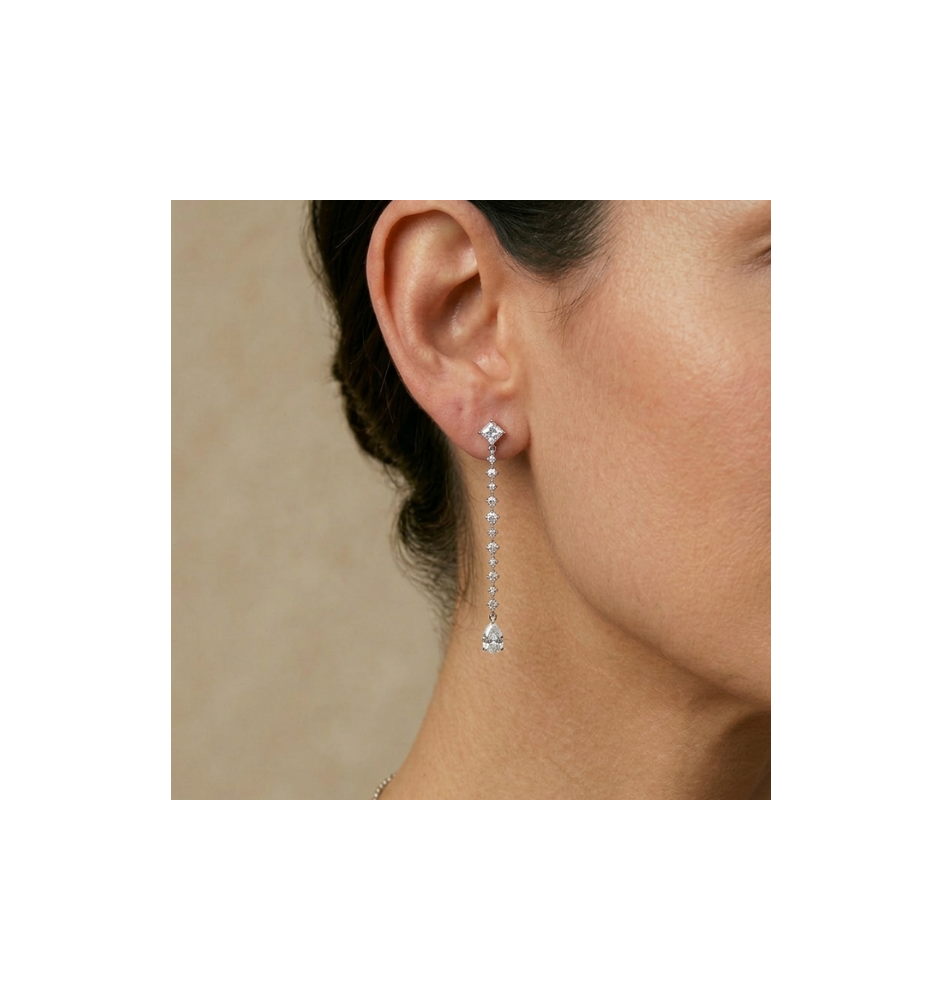 Arrecades  plata  llei amb circonites Salvatore 195a0080
