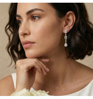 Pendientes  plata ley y circonitas 136A0666