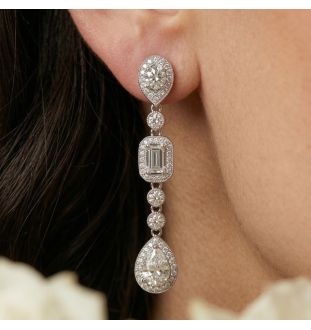 Pendientes  plata ley y...