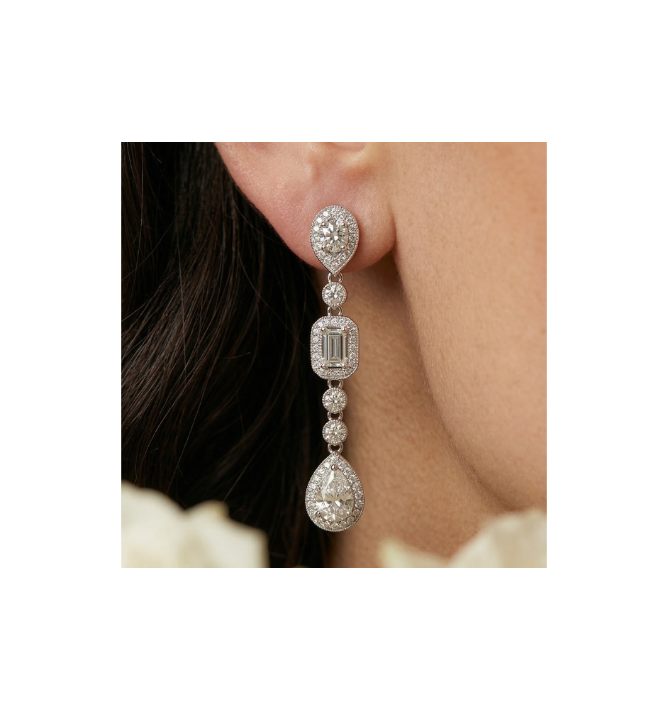 Pendientes  plata ley y circonitas 136A0666