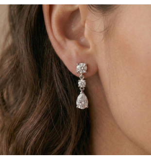 Pendientes para novia plata...