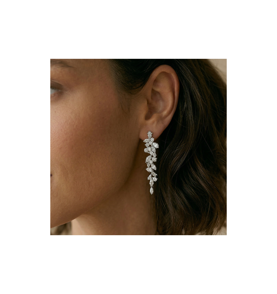 Pendientes  plata ley y circonitas 19612PE