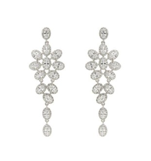 Pendientes  plata ley y circonitas 15538PE