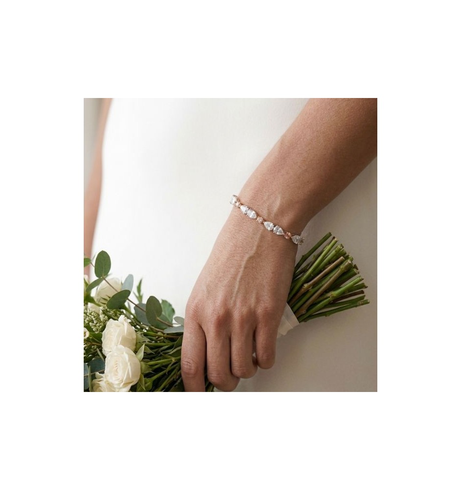 Polsera plata  llei amb circonites Salvatore 112P0115