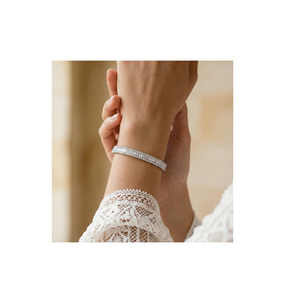 Polsera plata llei amb circonites 17917PU