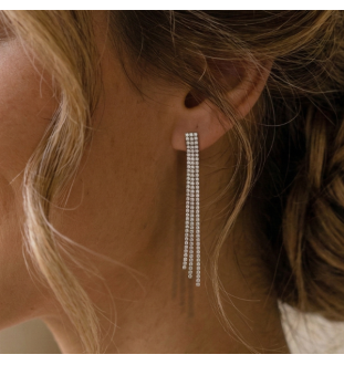 Pendientes en plata con circonitas 19526PE