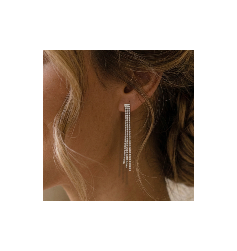 Pendientes en plata con circonitas 19526PE