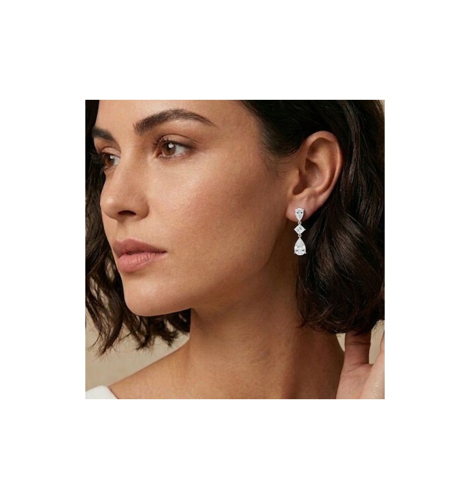 Pendientes plata de ley y circonitas Camaleoni wp067/lp