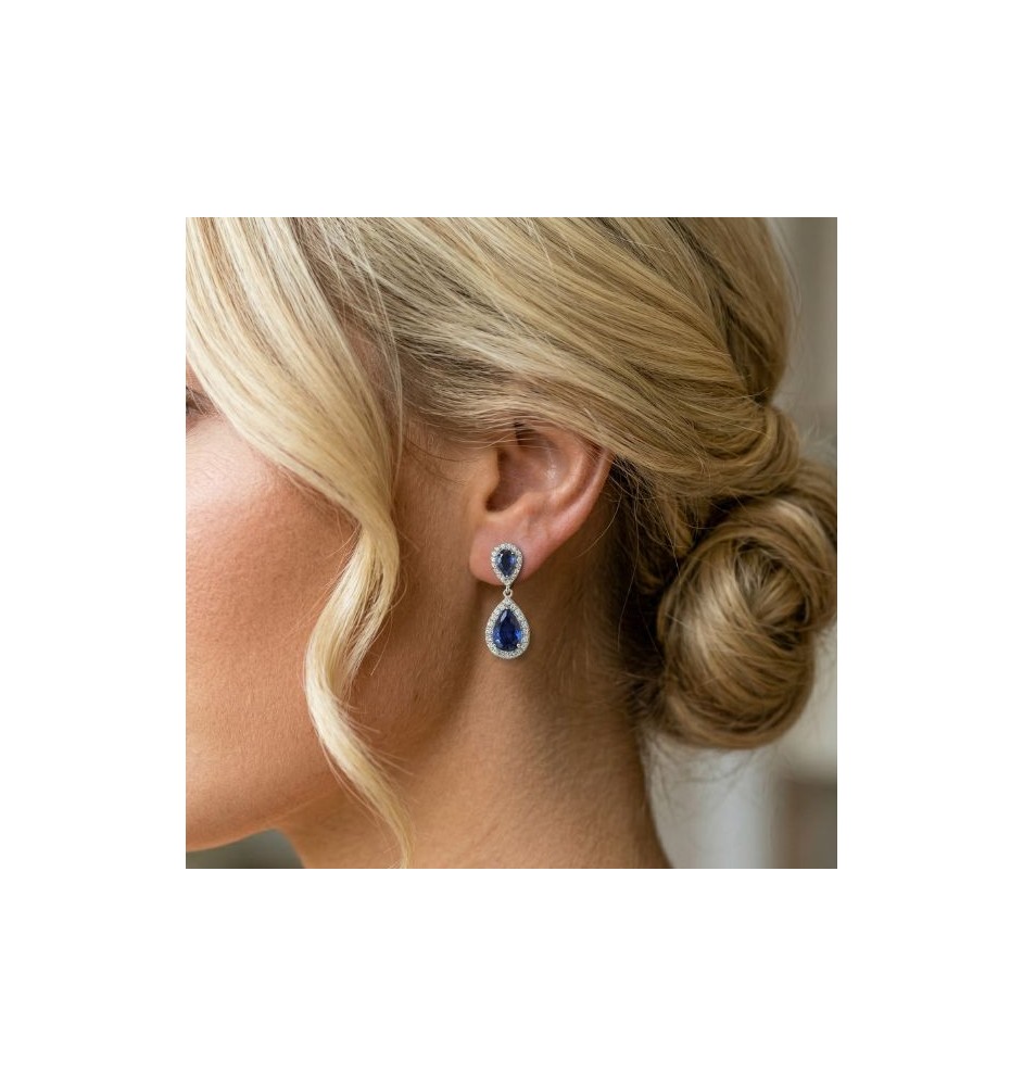 Pendientes  plata ley y circonitas  Salvatore 136A0673