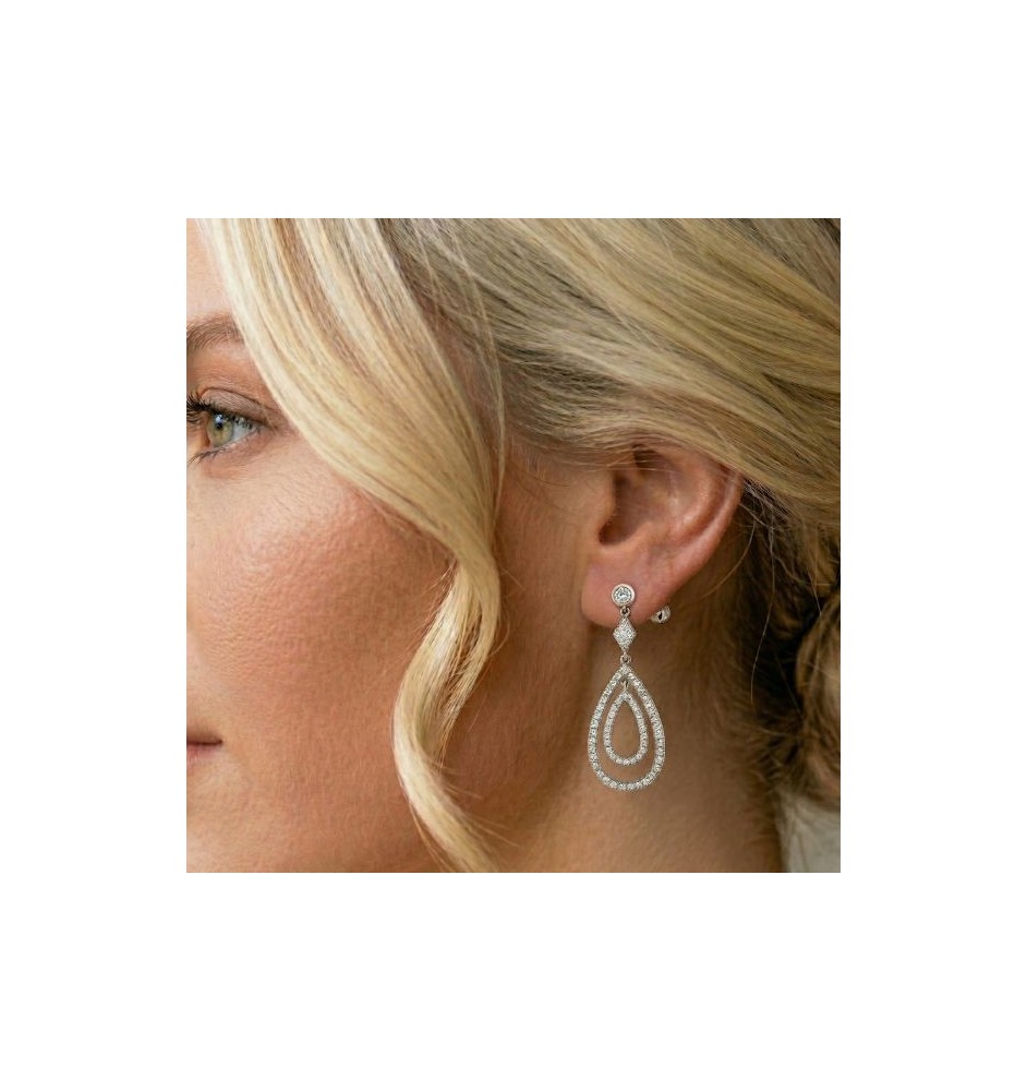 Pendientes plata de ley y circonitas Camaleoni wp107/lp