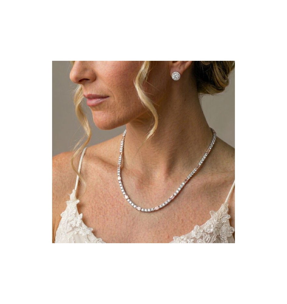 Collaret plata  llei amb circonites Salvatore 112A0130