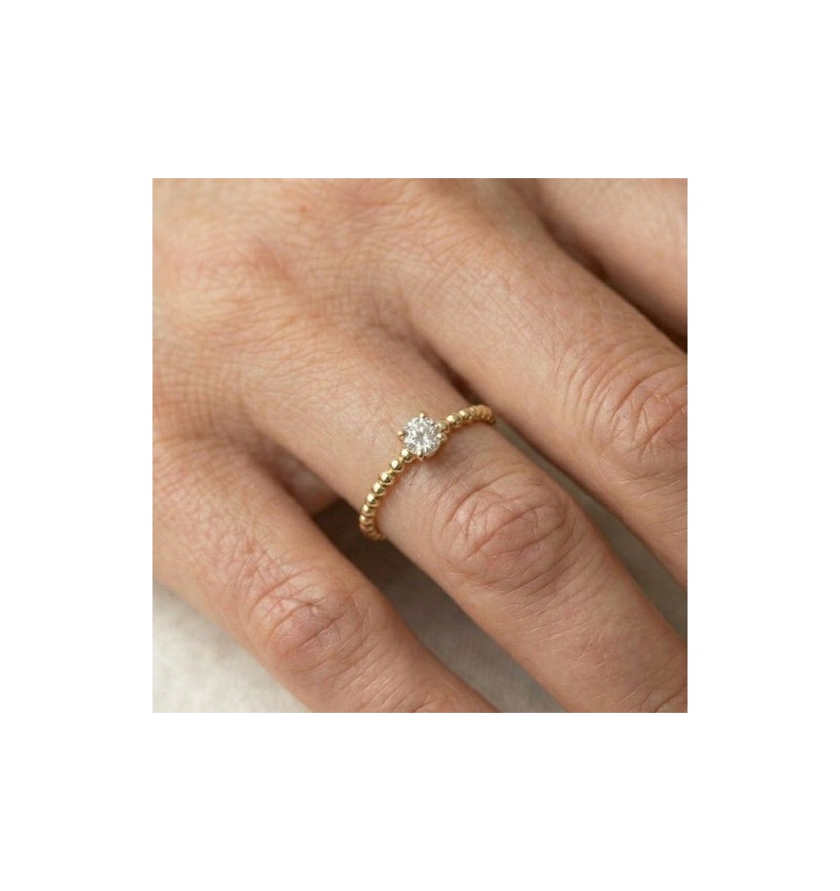 Anell de compromís or 18kts i diamants 0.25ct 90150