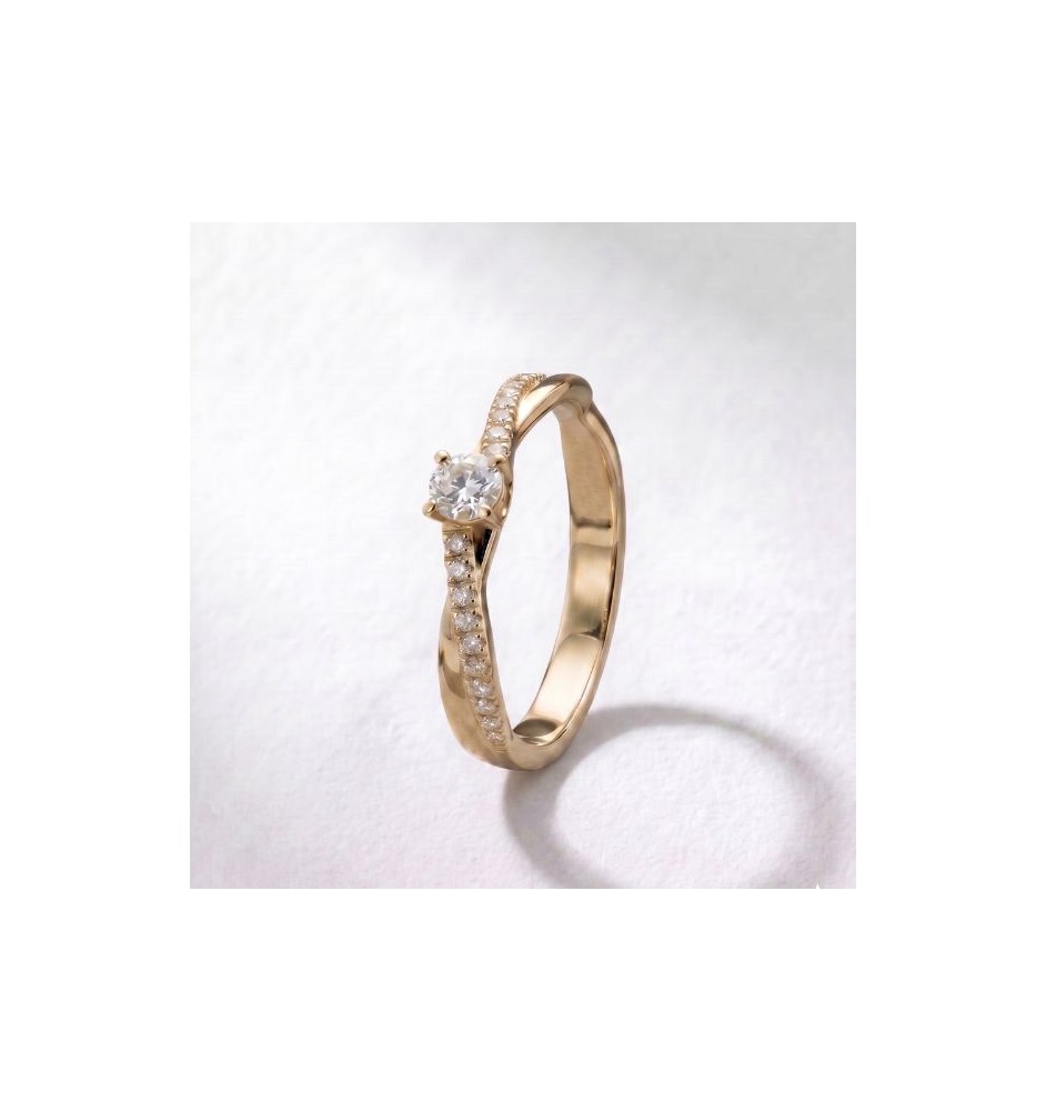 Anillo de compromiso oro 18kts y diamantes 0.24ct 90110