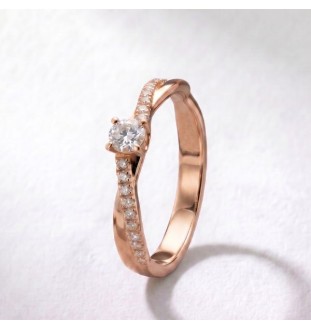 Anell de compromís or 18kts i diamants 0.24ct 90110