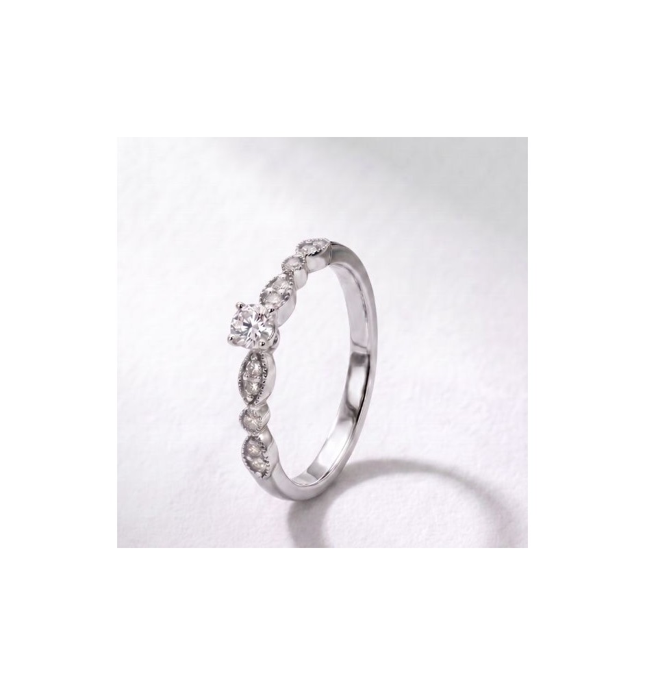 Anell de compromís or 18kts i diamants 0.20ct 90090