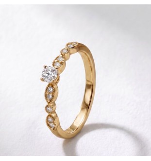 Anell de compromís or 18kts i diamants 0.20ct 90090