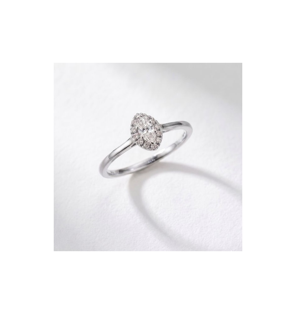 Anell de compromís or 18kts i diamants  0.37cts 90230