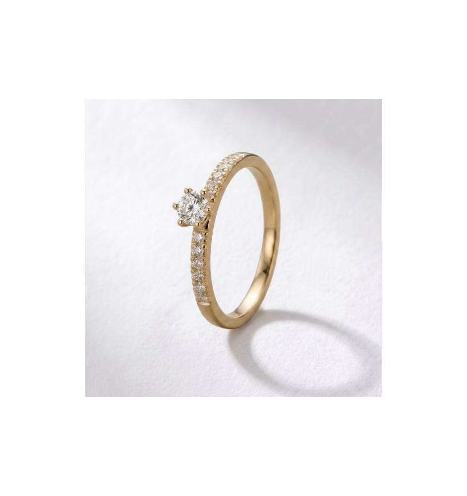 Anillo de compromiso oro 18kts y diamantes 0.27ct 90190