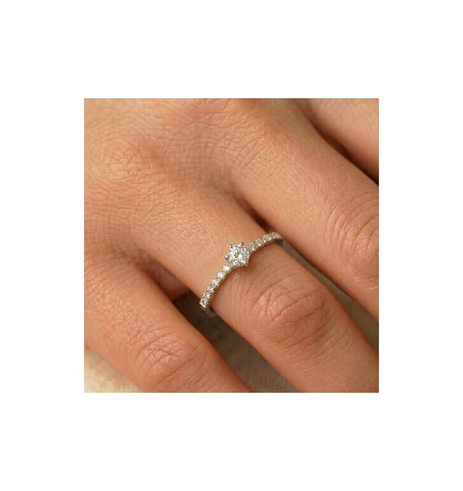 Anillo de compromiso oro 18kts y diamantes 0.27ct 90190